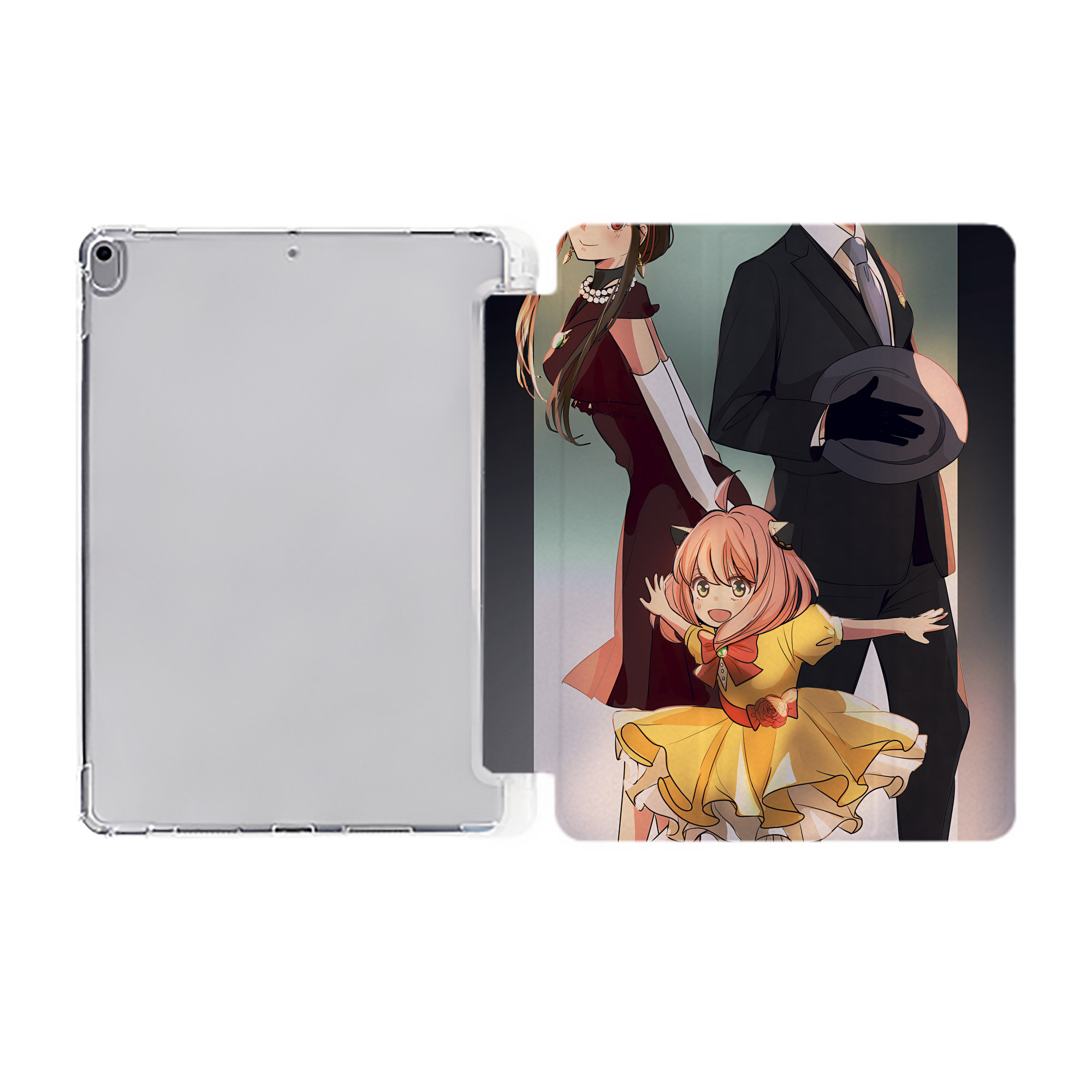 （画像用） SPY×FAMILY间谍家家酒 IPad ケース ペン収納付き 三つ折りスタンド PUレザー×シリコン 対応機種9.5/10.5/10.9インチ